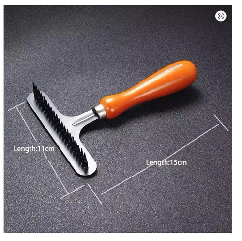 Wood carpet groomer - carpet, rake